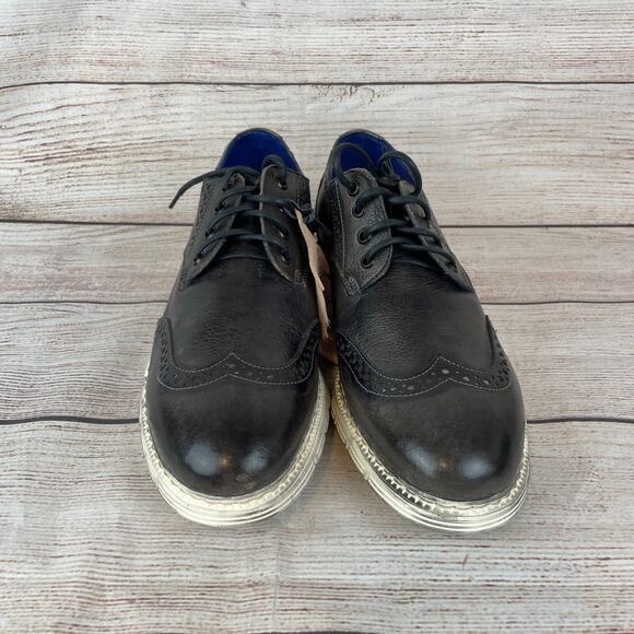 Bed Stu Cayuga II Mens Sz 9 Wingtip Oxford Sneakers Shoes Black Leather